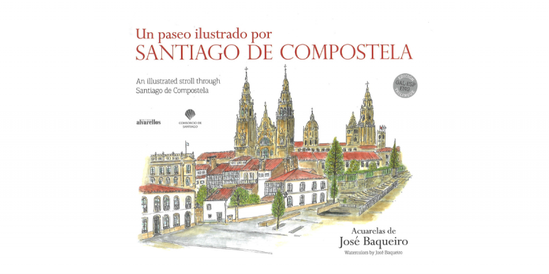 Portada libro Un paseo ilustrado por Santiago de Compostela