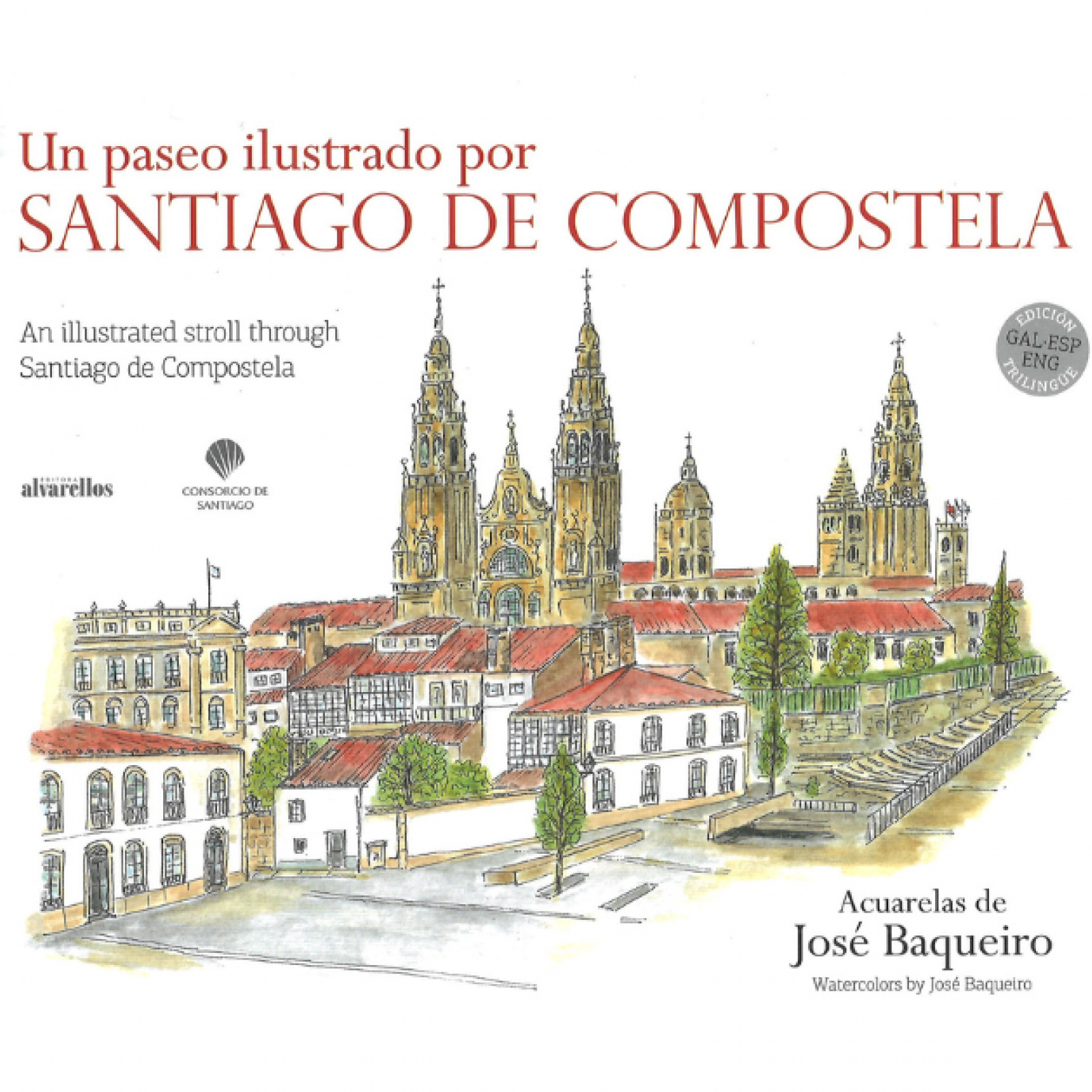Portada libro Un paseo ilustrado por Santiago de Compostela